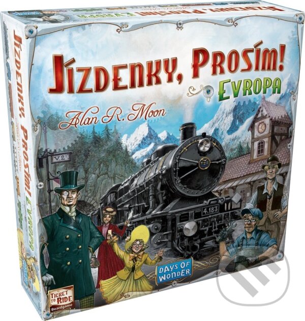 Společenská hra: Jízdenky, prosím! Evropa (Ticket to Ride) (Alan R. Moon). ADC BF, 2005 Společenská hra: Jízdenky, prosím! Evropa (Ticket to Ride) (Alan R. Moon). ADC BF, 2005