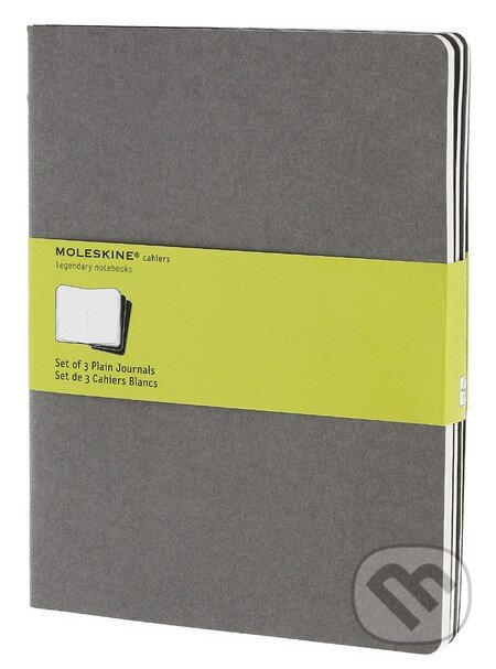 Moleskine – sada 3 veľkých čistých zápisníkov Cahiers – svetlosivá, Moleskine, 2013
