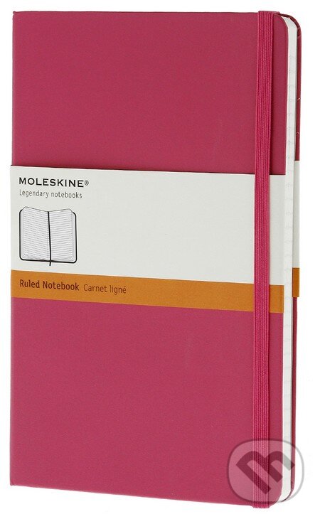 Moleskine – stredný linajkový zápisník (pevná väzba) – tmavoružový, Moleskine