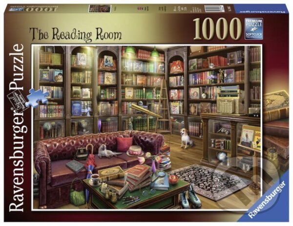 Puzzle: Útulná knihovna (Ravensburger). Ravensburger, 2022 Puzzle: Útulná knihovna (Ravensburger). Ravensburger, 2022
