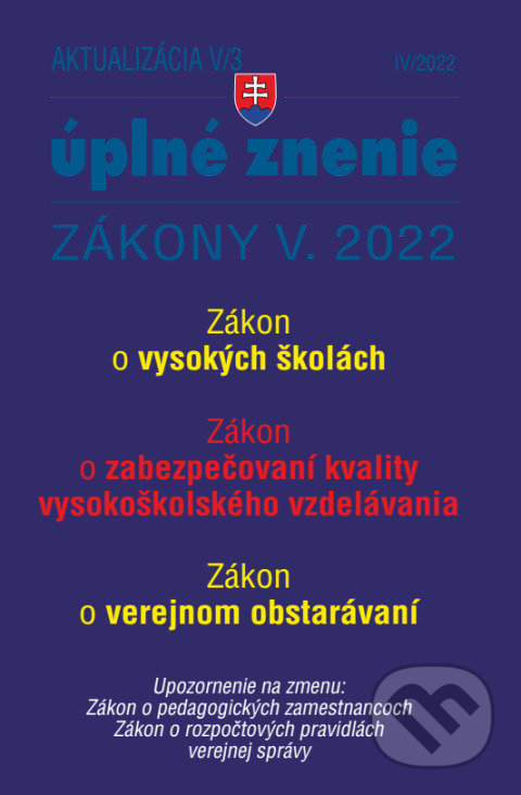 Aktualizácia V/3 / 2022 - štátna služba, inf. technológie verejnej správy, Poradca s.r.o., 2022