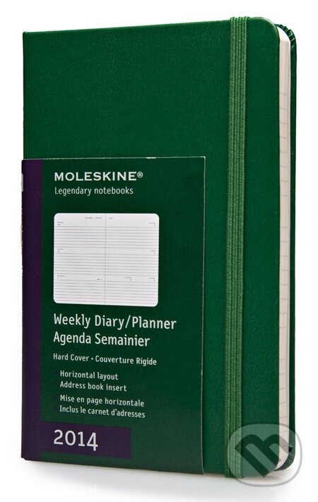 Moleskine – 12-mesačný horizontálny diár 2014 zelený (malý, týždenný, pevná väzba) (Moleskine). Moleskine, 2013 Moleskine – 12-mesačný horizontálny diár 2014 zelený (malý, týždenný, pevná väzba) (Moleskine). Moleskine, 2013