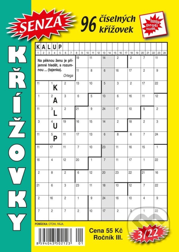 Kniha: Senza číselné křížovky 3/2022 (Telpres). Telpres, 2022 Kniha: Senza číselné křížovky 3/2022 (Telpres). Telpres, 2022