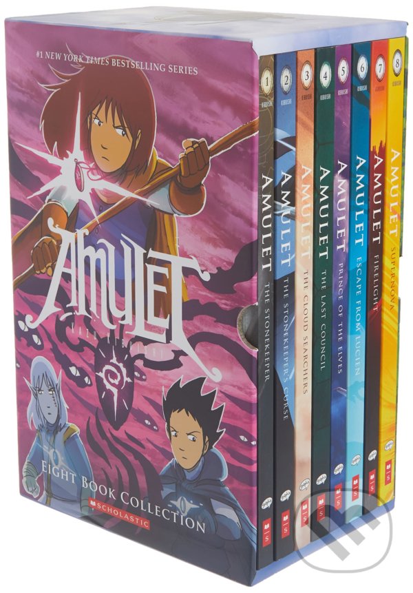 Kniha: Amulet Box set 1-8 (Kazu Kibuishi). Scholastic, 2021 Kniha: Amulet Box set 1-8 (Kazu Kibuishi). Scholastic, 2021