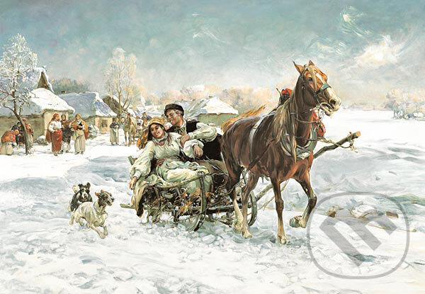 Puzzle: Kópia: Mrazivé popoludnie (A. Wierusz-Kowalski). Castorland Puzzle: Kópia: Mrazivé popoludnie (A. Wierusz-Kowalski). Castorland