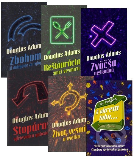 Kniha: Stopárov sprievodca galaxiou (kolekcia 1.-6. dielu) (Douglas Adams a Eoin Colfer). Slovart, 2014 Kniha: Stopárov sprievodca galaxiou (kolekcia 1.-6. dielu) (Douglas Adams a Eoin Colfer). Slovart, 2014