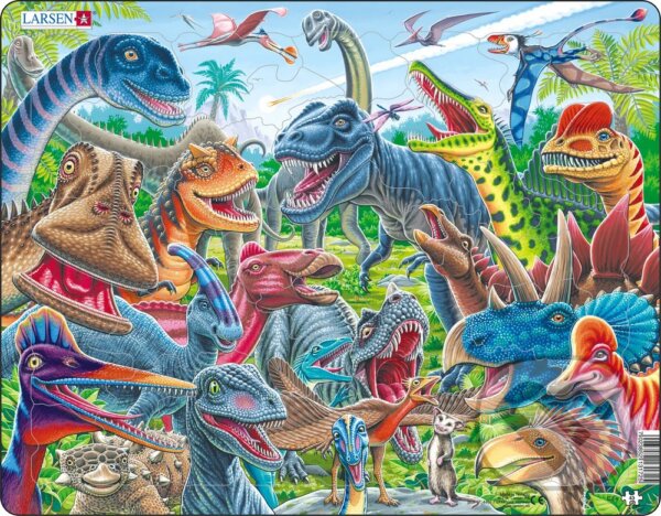 Puzzle: Veselé dinosaury CZ4 (Larsen). Larsen, 2022 Puzzle: Veselé dinosaury CZ4 (Larsen). Larsen, 2022