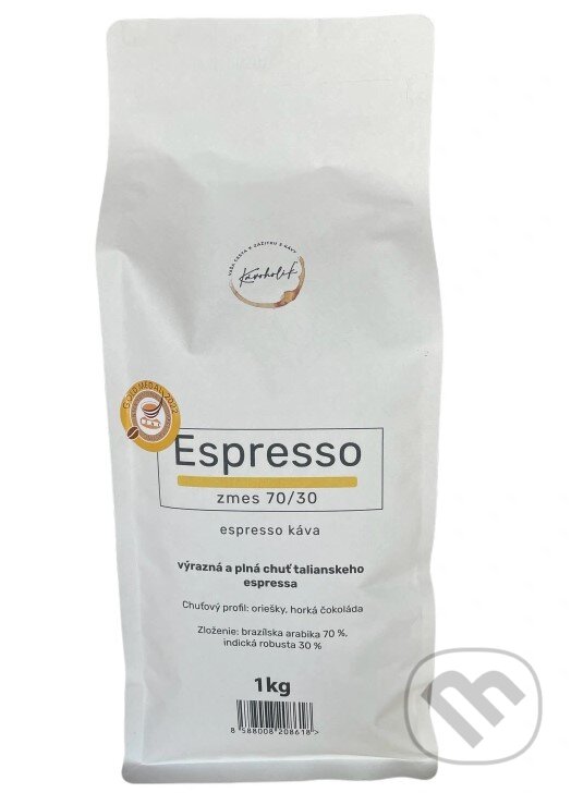 Kávy a čaje: Kávoholik espresso zmes 70/30 (Kávoholik). Kávoholik Kávy a čaje: Kávoholik espresso zmes 70/30 (Kávoholik). Kávoholik