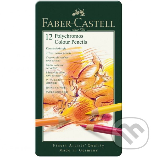 Farebné ceruzky Faber-Castell Polychromos - plechová krabička, 12 farieb (Faber-Castell). Faber-Castell, 2025 Farebné ceruzky Faber-Castell Polychromos - plechová krabička, 12 farieb (Faber-Castell). Faber-Castell, 2025