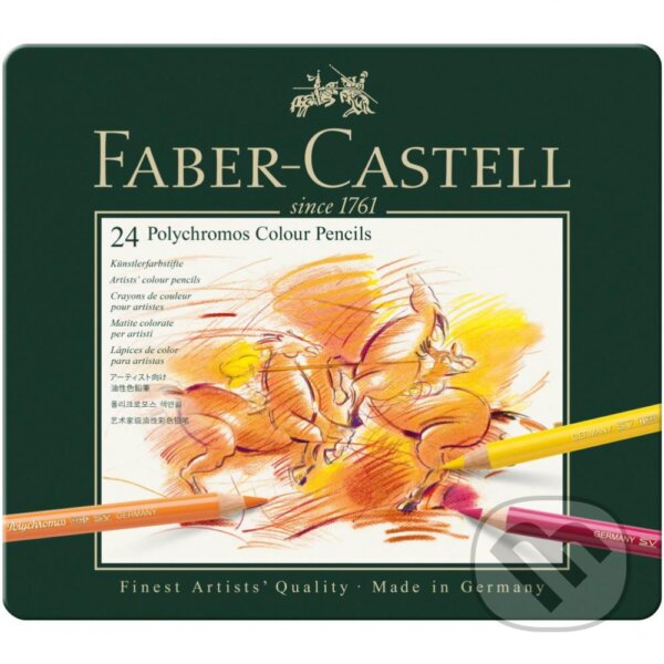 Farebné ceruzky Faber-Castell Polychromos - plechová krabička, 24 farieb (Faber-Castell). Faber-Castell, 2025 Farebné ceruzky Faber-Castell Polychromos - plechová krabička, 24 farieb (Faber-Castell). Faber-Castell, 2025