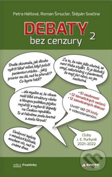Kniha: Debaty bez cenzury 2 (Petra Hátlová, Roman Šmucler a Štěpán Svačina). Axonite, 2022 Kniha: Debaty bez cenzury 2 (Petra Hátlová, Roman Šmucler a Štěpán Svačina). Axonite, 2022