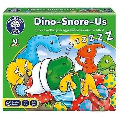 Společenská hra: Dino Snore Us (Chrápající dinosaurus) (Orchard Toys). Orchard Toys, 2022 Společenská hra: Dino Snore Us (Chrápající dinosaurus) (Orchard Toys). Orchard Toys, 2022