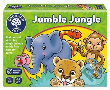 Společenská hra: Jumble Jungle (Zmatek v džungli) (Orchard Toys). Orchard Toys, 2022 Společenská hra: Jumble Jungle (Zmatek v džungli) (Orchard Toys). Orchard Toys, 2022