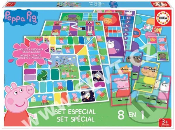 Společenská hra: Prasátko Peppa - Soubor her 8v1 (Educa). Educa, 2022 Společenská hra: Prasátko Peppa - Soubor her 8v1 (Educa). Educa, 2022