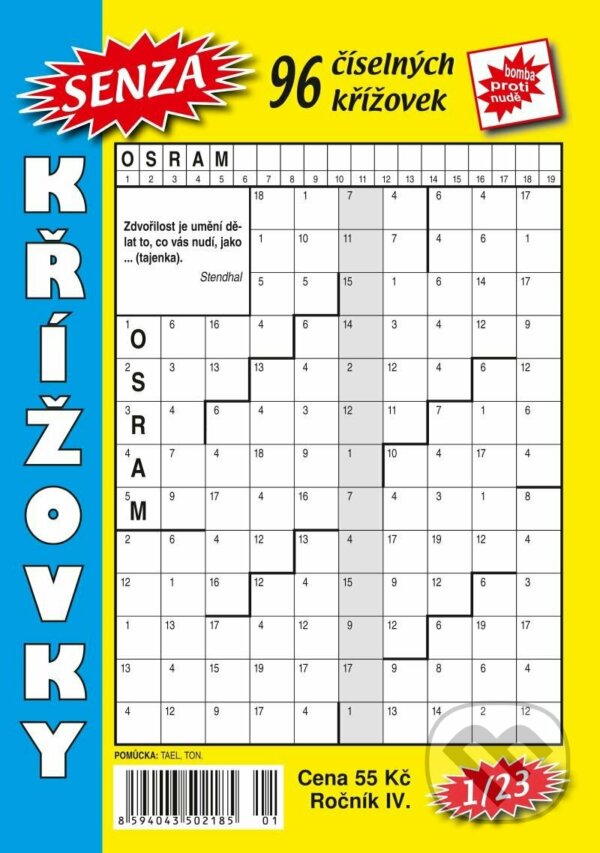 Kniha: Senza číselné křížovky 1/2023 (Telpres). Telpres, 2023 Kniha: Senza číselné křížovky 1/2023 (Telpres). Telpres, 2023