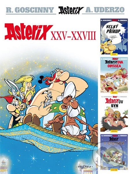 Kniha: Asterix XXV – XXVIII (Albert Uderzo a René Goscinny). Egmont ČR, 2014 Kniha: Asterix XXV – XXVIII (Albert Uderzo a René Goscinny). Egmont ČR, 2014