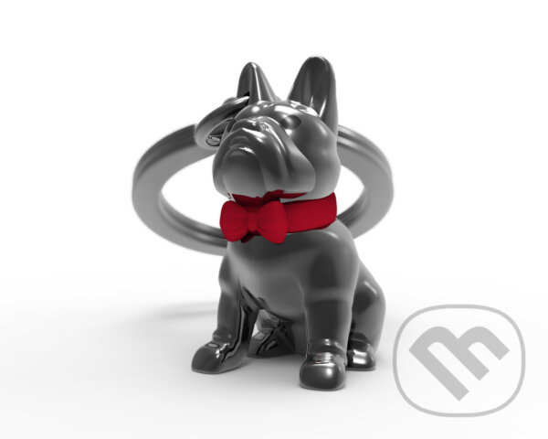 Kľúčenka - Pes Buldog tmavý s červeným motýlikom (Metalmorphose). Metalmorphose, 2023 Kľúčenka - Pes Buldog tmavý s červeným motýlikom (Metalmorphose). Metalmorphose, 2023