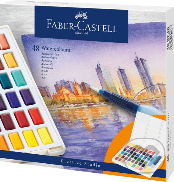 Akvarelové farby set 48 kusov (Faber-Castell). Faber-Castell, 2020 Akvarelové farby set 48 kusov (Faber-Castell). Faber-Castell, 2020