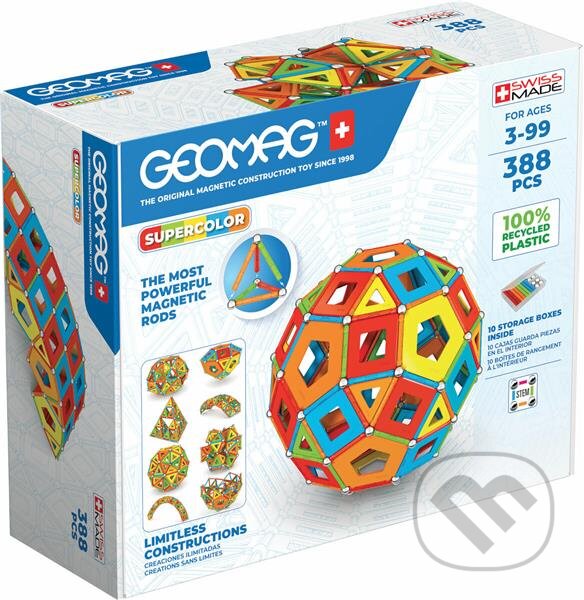 Společenská hra: Geomag Supercolor - Masterbox 388 dílků (Geomag). Geomag, 2023 Společenská hra: Geomag Supercolor - Masterbox 388 dílků (Geomag). Geomag, 2023