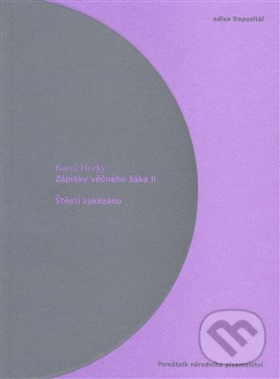 Kniha: Zápisky věčného žáka II. Štěstí zakázáno (Karel Horký). Památník národního písemnictví, 2023 Kniha: Zápisky věčného žáka II. Štěstí zakázáno (Karel Horký). Památník národního písemnictví, 2023