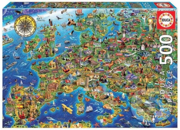 Puzzle: Šílená mapa Evropy (Educa). Educa, 2023 Puzzle: Šílená mapa Evropy (Educa). Educa, 2023