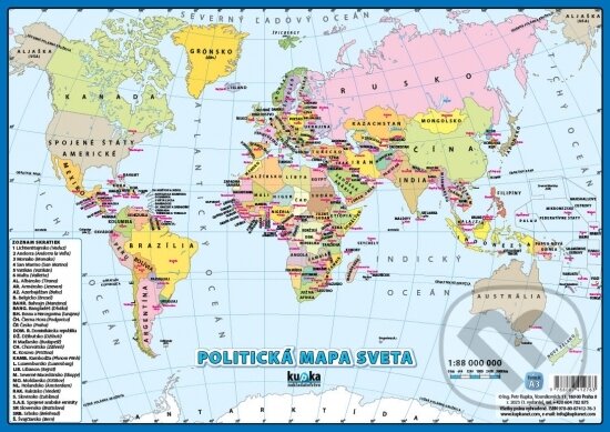 Politická mapa sveta (A3) - Petr Kupka, Kupka, 2023
