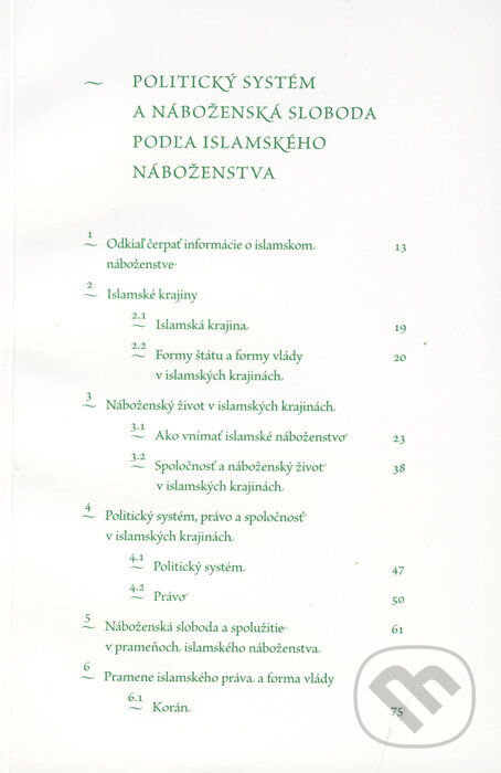 Kniha: Politický systém a náboženská sloboda podľa islamského náboženstva (Abdulwahab Al-Sbenaty). Alja, 2011 Kniha: Politický systém a náboženská sloboda podľa islamského náboženstva (Abdulwahab Al-Sbenaty). Alja, 2011