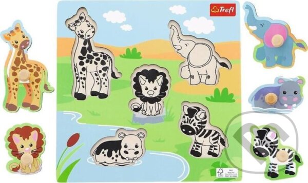 Spoločenská hra: Dřevěná vkládačka Safari (Trefl). Trefl, 2023 Spoločenská hra: Dřevěná vkládačka Safari (Trefl). Trefl, 2023