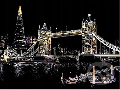 Škrábací obrázek barevný Tower Bridge, Bonaparte, 2023
