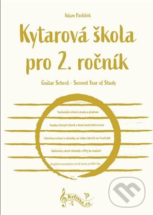 Kniha: Kytarová škola pro 2. ročník (Adam Pavlíček). Notovna.cz, 2023 Kniha: Kytarová škola pro 2. ročník (Adam Pavlíček). Notovna.cz, 2023