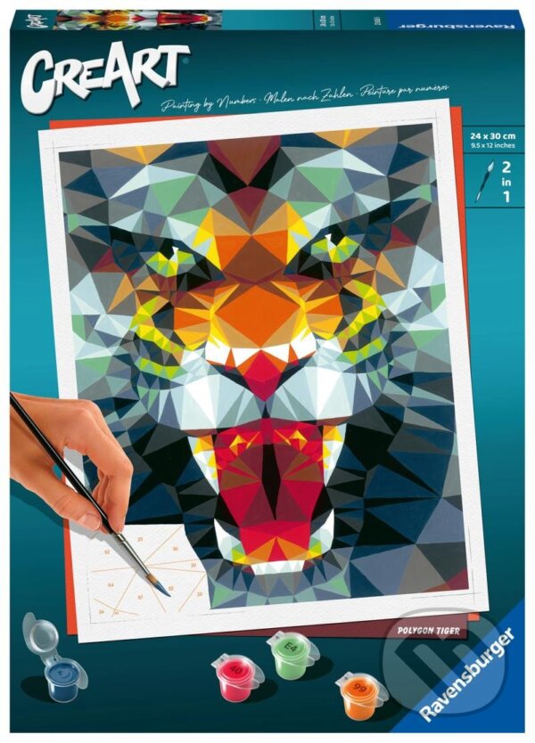 Společenská hra: Ravensburger CreArt - Polygonový tygr (Ravensburger). Ravensburger, 2023 Společenská hra: Ravensburger CreArt - Polygonový tygr (Ravensburger). Ravensburger, 2023