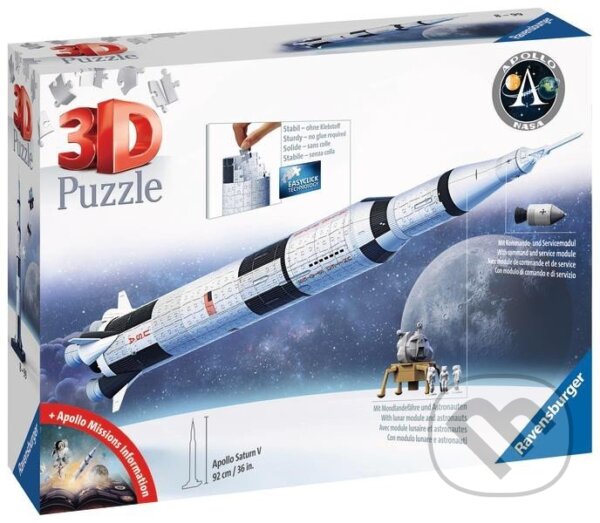 Puzzle: Vesmírná raketa Saturn V (Ravensburger). Ravensburger, 2023 Puzzle: Vesmírná raketa Saturn V (Ravensburger). Ravensburger, 2023