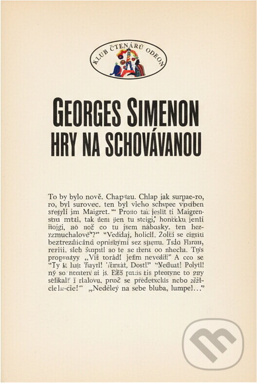 Kniha: Hry na schovávanou (Georges Simenon). Odeon, 1971 Kniha: Hry na schovávanou (Georges Simenon). Odeon, 1971