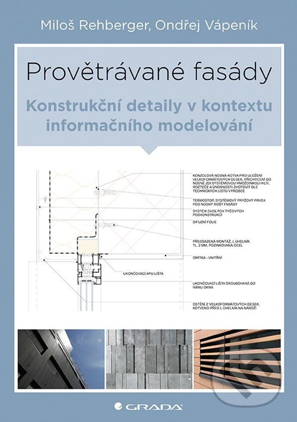 Kniha: Provětrávané fasády (Miloš Rehberger a Ondřej Vápeník). Grada, 2023 Kniha: Provětrávané fasády (Miloš Rehberger a Ondřej Vápeník). Grada, 2023