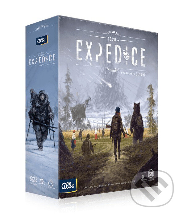 Společenská hra: Expedice (Jakub Rozalski a Jamey Stegmaier). Albi, 2023 Společenská hra: Expedice (Jakub Rozalski a Jamey Stegmaier). Albi, 2023
