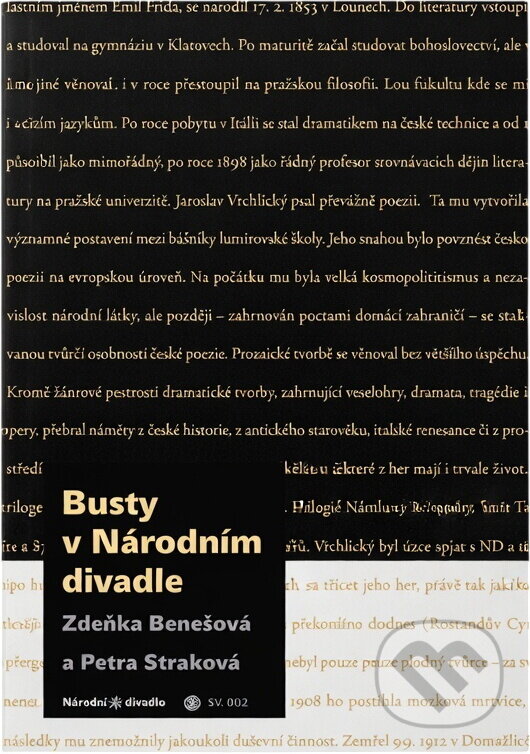 Kniha: Busty v Národním divadle (Zdeňka Benešová a Petra Straková). Národní divadlo, 2010 Kniha: Busty v Národním divadle (Zdeňka Benešová a Petra Straková). Národní divadlo, 2010