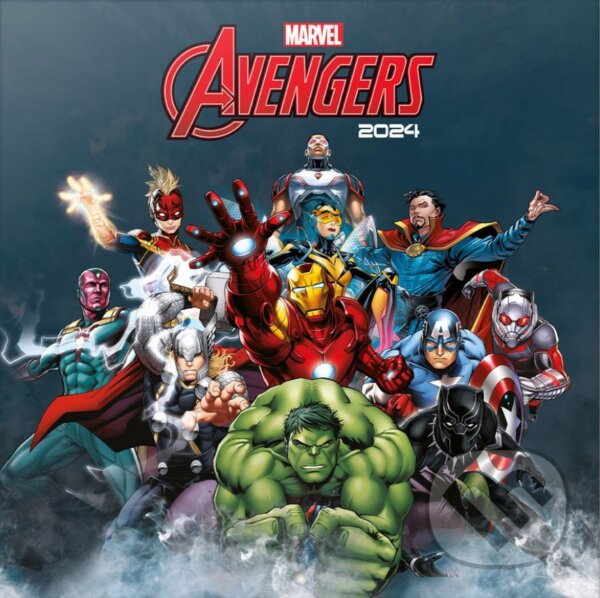Oficiálny nástenný kalendár 2024 s plagátom Marvel: Avengers (). , 2023 Oficiálny nástenný kalendár 2024 s plagátom Marvel: Avengers (). , 2023