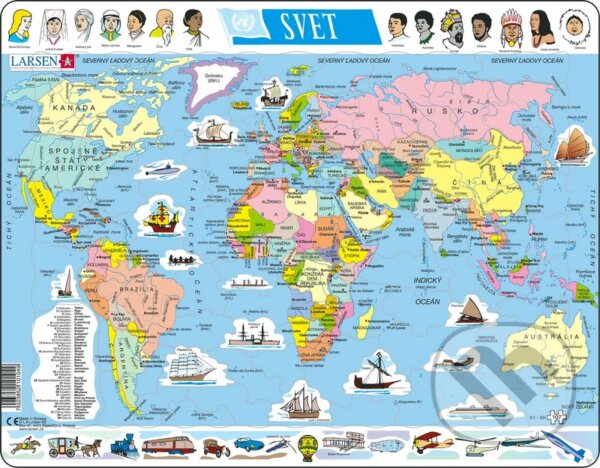 Puzzle: Svet - politická mapa (K1) (Larsen). Larsen Puzzle: Svet - politická mapa (K1) (Larsen). Larsen