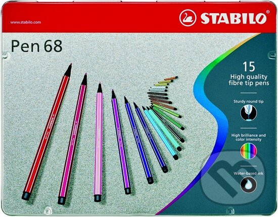 Prémiový vláknový fix STABILO pen 68 v kovovom púzdre, STABILO, 2016