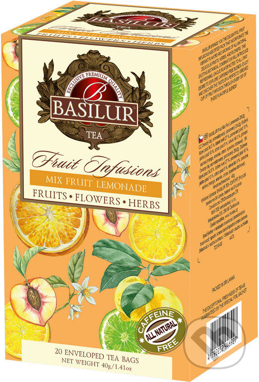 Kávy a čaje: BASILUR Fruit Mix Fruit Lemonade 20x2g (Bio - Racio). Bio - Racio, 2023 Kávy a čaje: BASILUR Fruit Mix Fruit Lemonade 20x2g (Bio - Racio). Bio - Racio, 2023