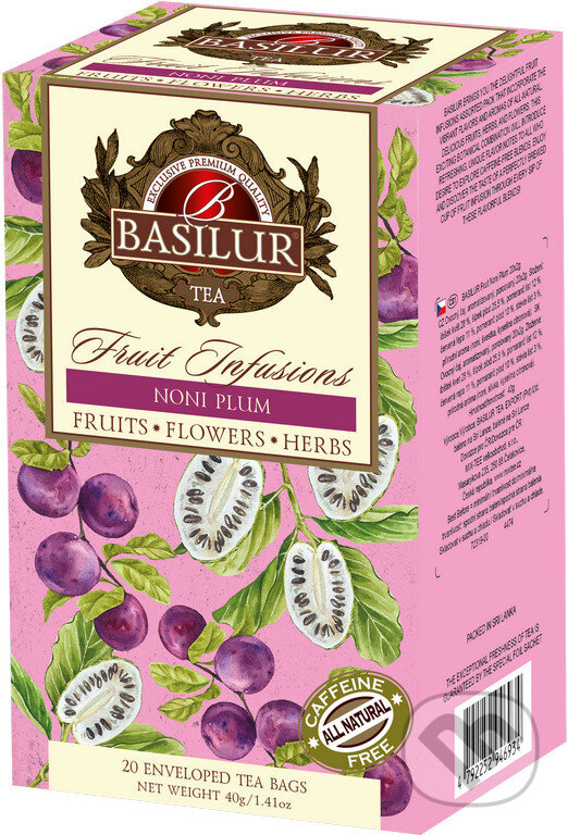 Kávy a čaje: BASILUR Fruit Noni Plum 20x2g (Bio - Racio). Bio - Racio, 2023 Kávy a čaje: BASILUR Fruit Noni Plum 20x2g (Bio - Racio). Bio - Racio, 2023