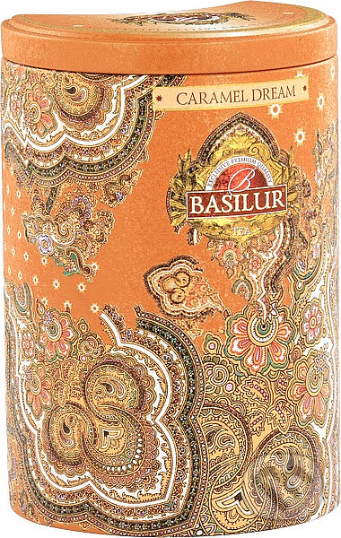 Kávy a čaje: BASILUR Orient Caramel Dream plech 100g (Bio - Racio). Bio - Racio, 2023 Kávy a čaje: BASILUR Orient Caramel Dream plech 100g (Bio - Racio). Bio - Racio, 2023