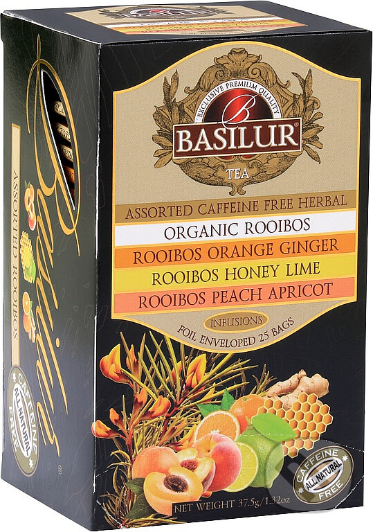 Kávy a čaje: BASILUR Rooibos Assorted 25x1,5g (Bio - Racio). Bio - Racio, 2023 Kávy a čaje: BASILUR Rooibos Assorted 25x1,5g (Bio - Racio). Bio - Racio, 2023