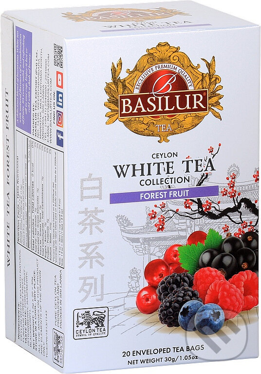 Kávy a čaje: BASILUR White Tea Forest Fruit 20x1,5g (Bio - Racio). Bio - Racio, 2023 Kávy a čaje: BASILUR White Tea Forest Fruit 20x1,5g (Bio - Racio). Bio - Racio, 2023