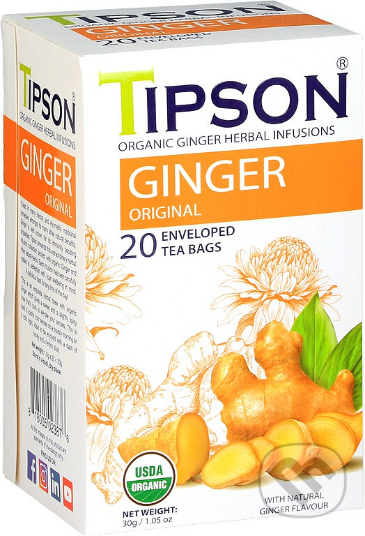 Kávy a čaje: TIPSON BIO Ginger Original 20x1,5g (Bio - Racio). Bio - Racio, 2023 Kávy a čaje: TIPSON BIO Ginger Original 20x1,5g (Bio - Racio). Bio - Racio, 2023