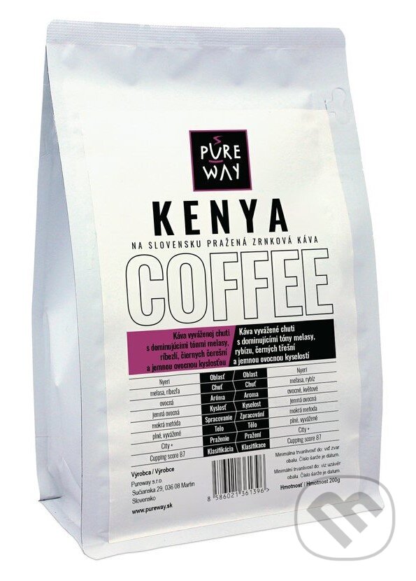 Kávy a čaje: Kenya (mletá) (Pure Way). Pure Way Kávy a čaje: Kenya (mletá) (Pure Way). Pure Way