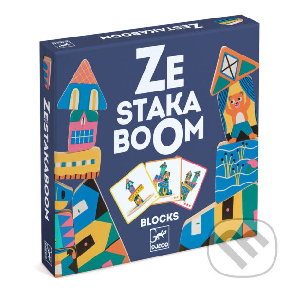 Spoločenská hra: Ze Stakaboom (Jean-Réné Ménard a Magali Attiogbé). Djeco, 2023 Spoločenská hra: Ze Stakaboom (Jean-Réné Ménard a Magali Attiogbé). Djeco, 2023