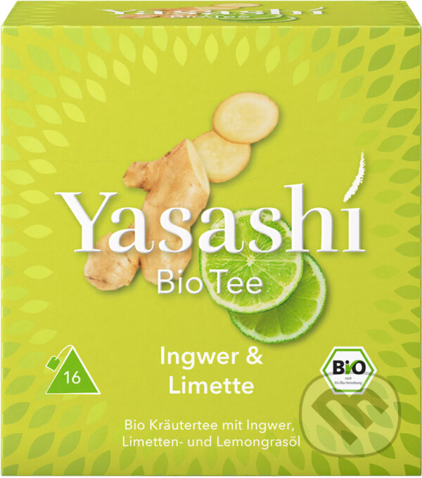 Kávy a čaje: Yasashi BIO Ginger & Lime (Yasashi). Yasashi, 2023 Kávy a čaje: Yasashi BIO Ginger & Lime (Yasashi). Yasashi, 2023