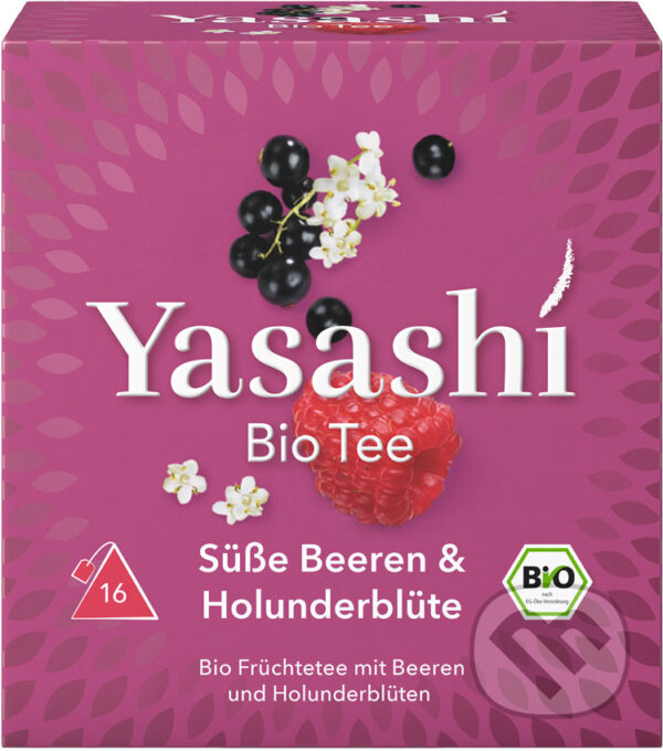 Kávy a čaje: Yasashi BIO Sweet Berries & Elderflower (Yasashi). Yasashi, 2023 Kávy a čaje: Yasashi BIO Sweet Berries & Elderflower (Yasashi). Yasashi, 2023