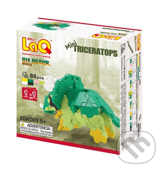 Společenská hra: LaQ stavebnice Dinosaur World mini Triceratops (LaQ). LaQ, 2016 Společenská hra: LaQ stavebnice Dinosaur World mini Triceratops (LaQ). LaQ, 2016